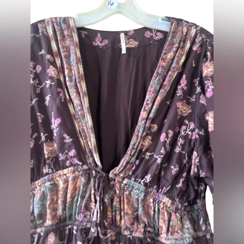Free People Lysette Floral Maxi Dress Sz M - Picture 5 of 6